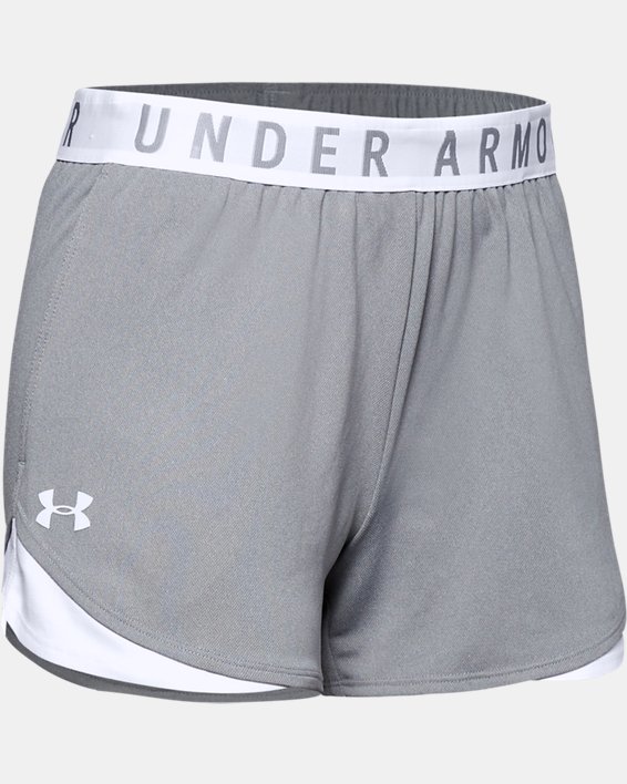 Women's UA Play Up Shorts 3.0, Gray, pdpMainDesktop image number 4